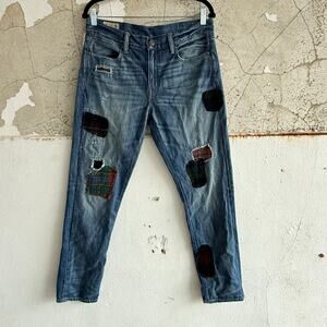 Polo Ralph Lauren Jeans Astor Slim Boyfriend Patchwork Plaid Flannel Denim 28